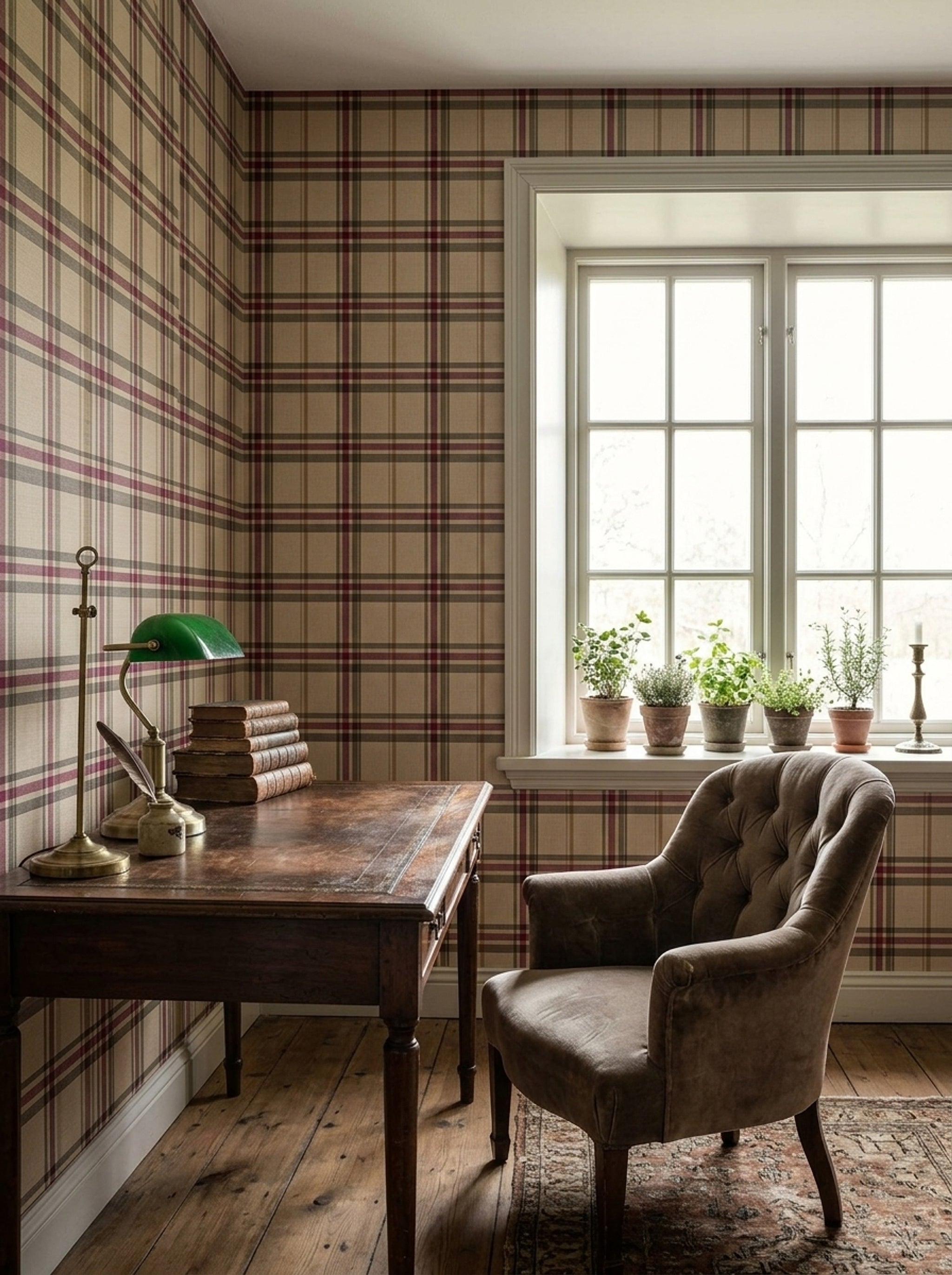 Plaid Wallpaper Tartan Woven Texture Decorative Mural