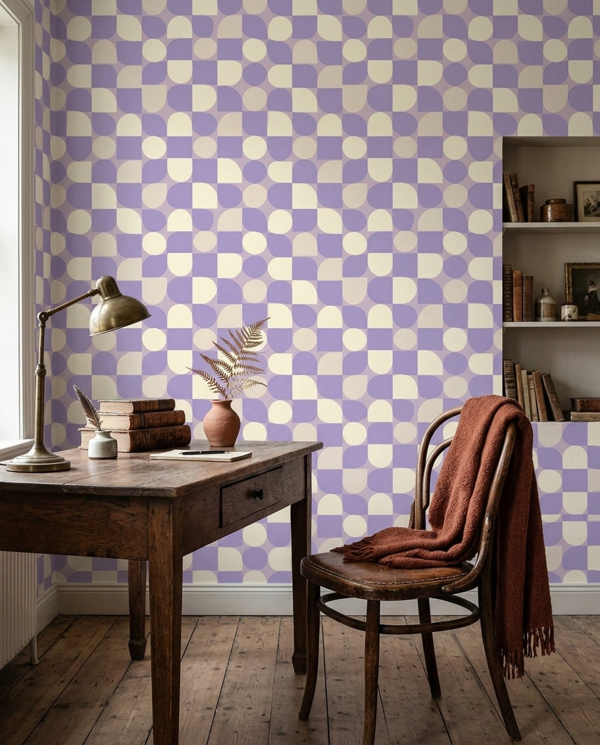 Abstract Pattern Wallpaper Geometric Blocks Pastel Decorative Mural