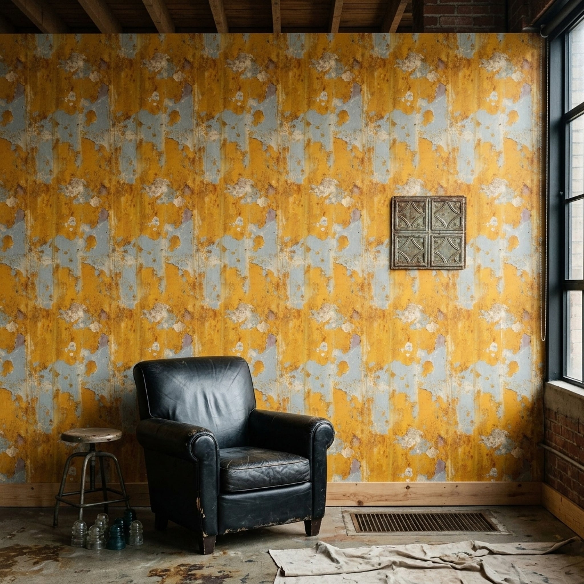 Peeling Paint Wallpaper Distressed Wall Weathered Plaster Removable Wall Decor