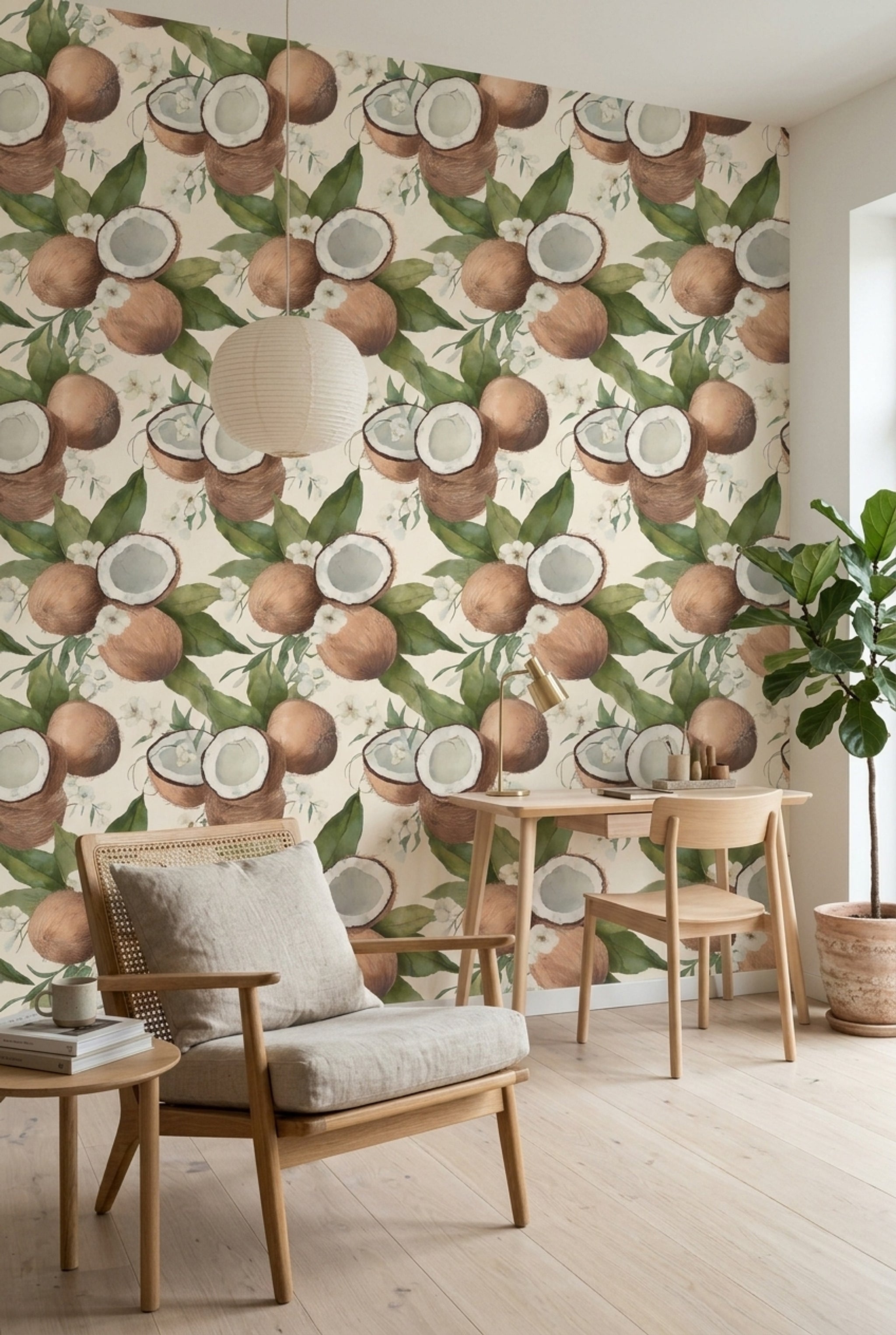 Coconut Wallpaper Tropical Botanical Decorative Mural