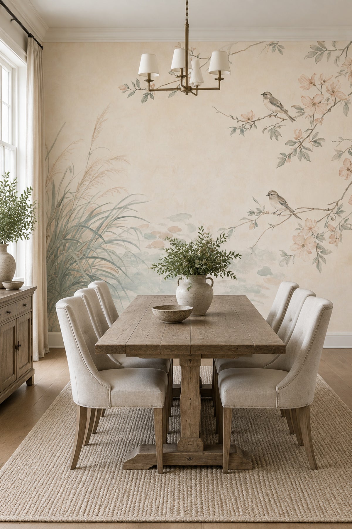 Chinoiserie Floral Branches Wallpaper Birds Garden Wall Mural
