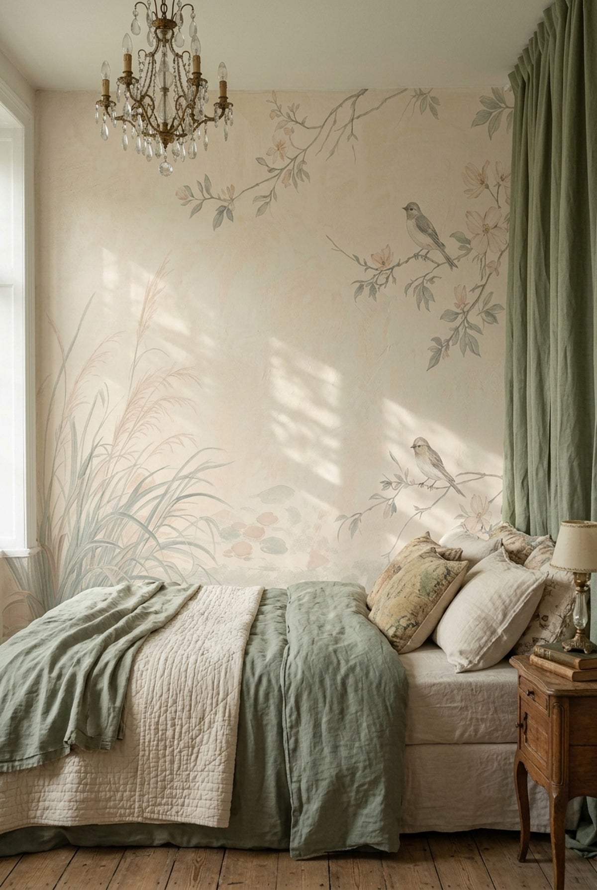 Chinoiserie Floral Branches Wallpaper Birds Garden Wall Mural