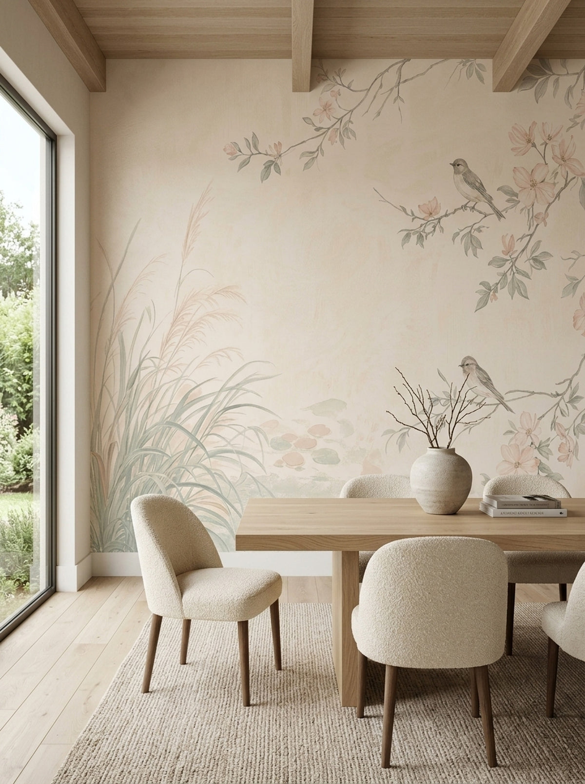 Chinoiserie Floral Branches Wallpaper Birds Garden Wall Mural