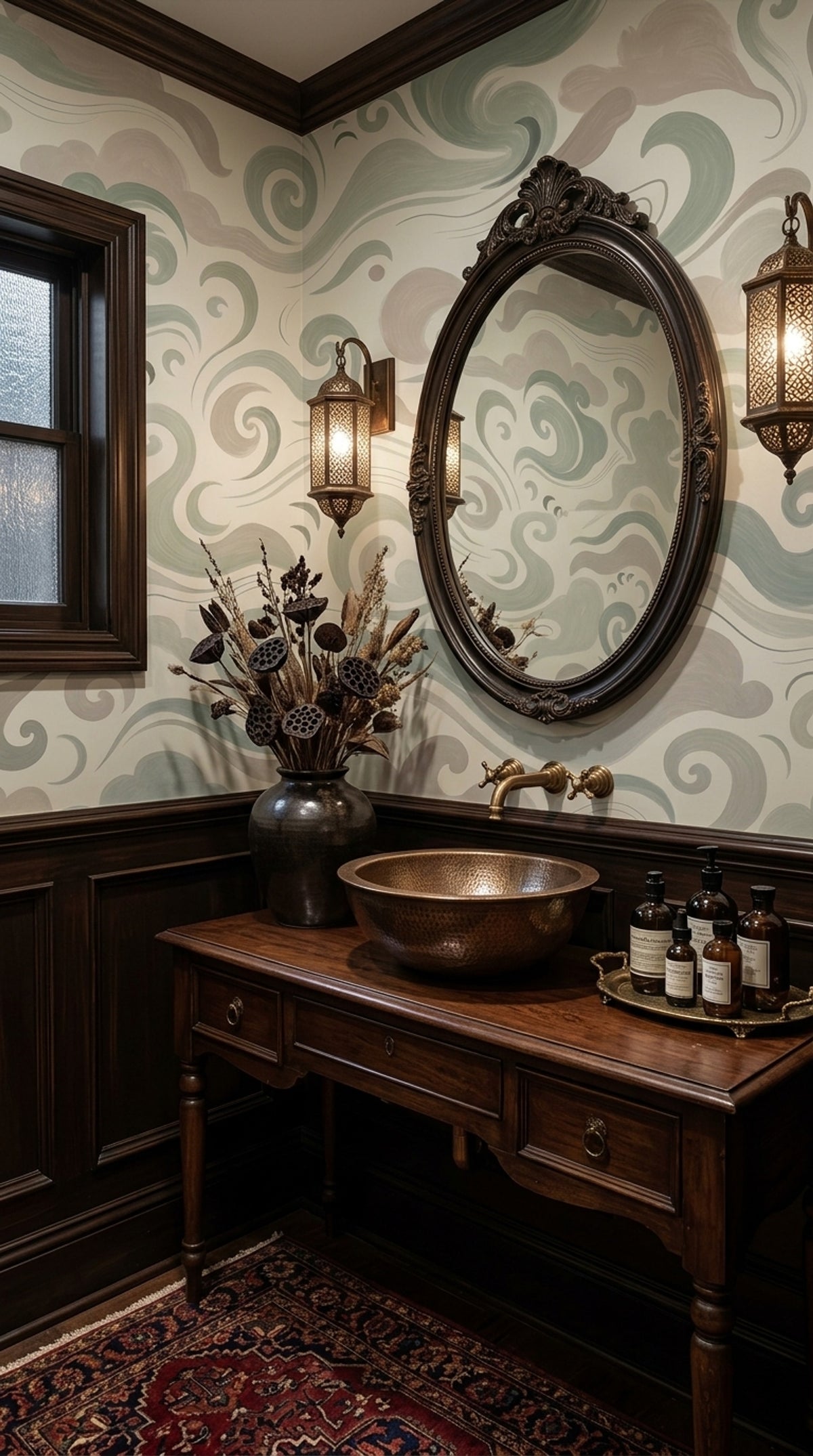 Swirling Cloud Forms Wallpaper Chinoiserie Style Wall Mural