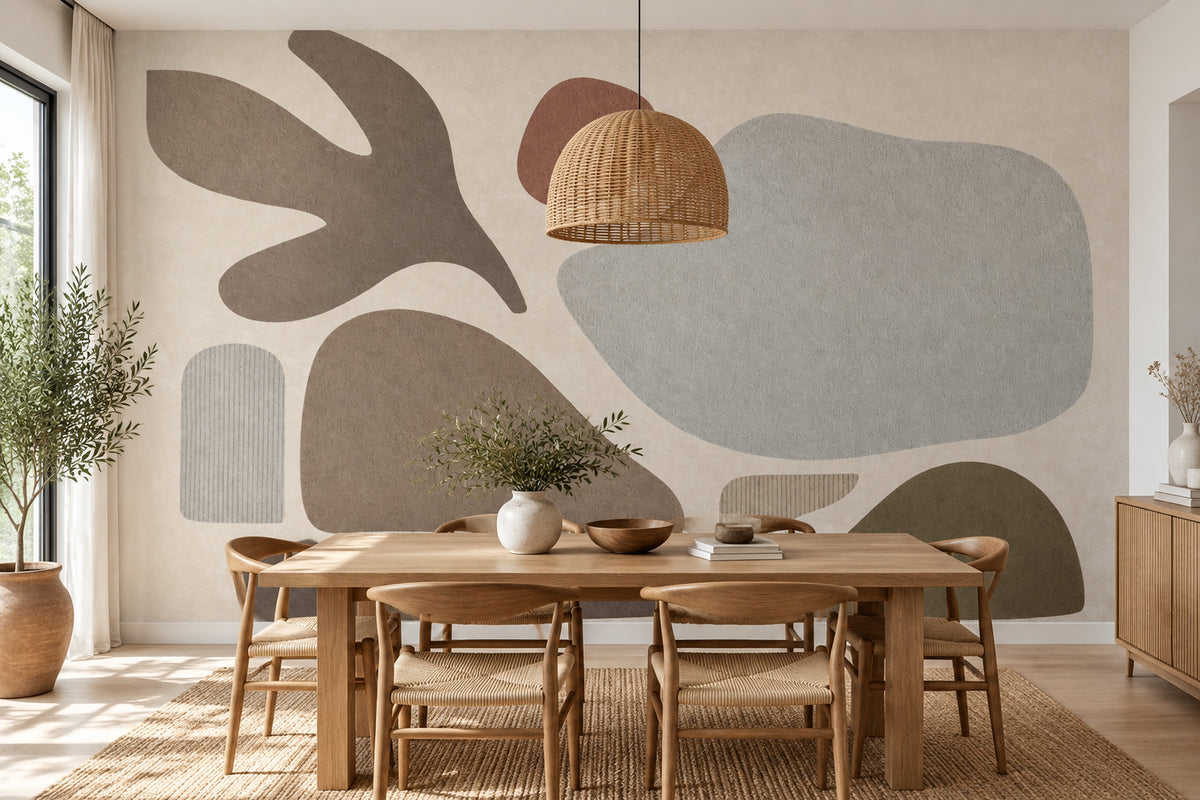 Organic Abstract Shapes Wallpaper Paper Texture Wall Mural