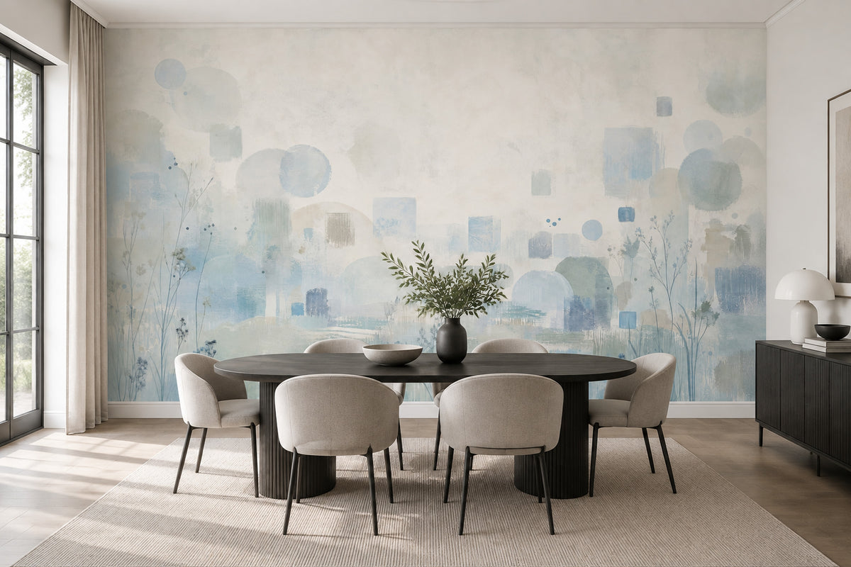 Abstract Geometric Shapes Wallpaper Watercolor Texture Wall Mural