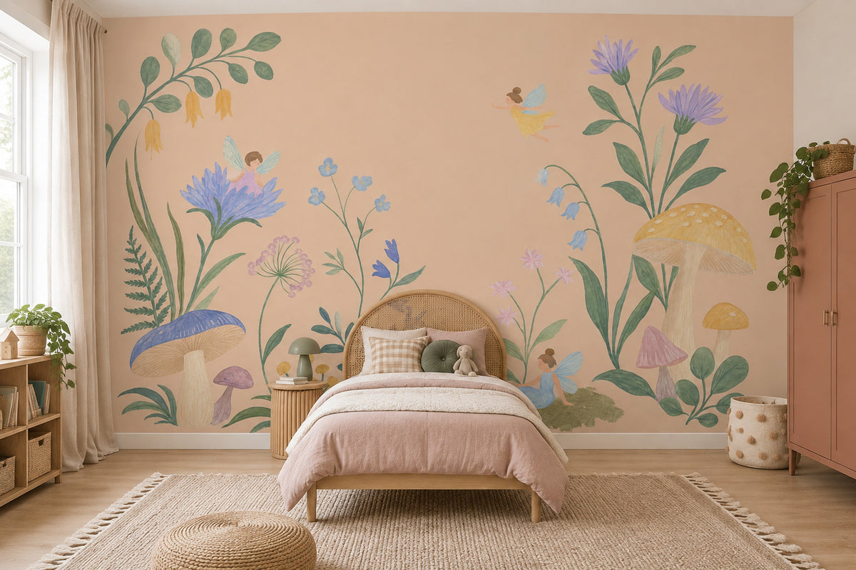 Fairy Garden Wallpaper Watercolor Botanical Wall Mural