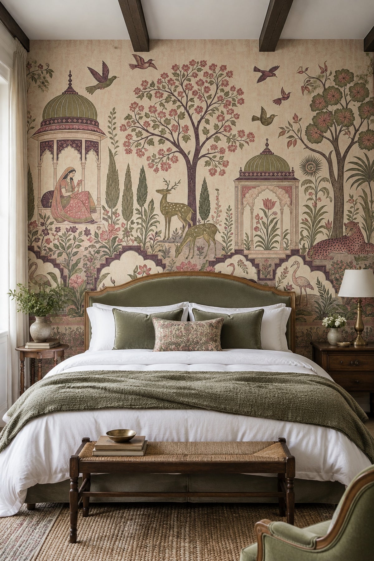 Mughal Indian Garden Wallpaper Pavilion Scene Wall Mural