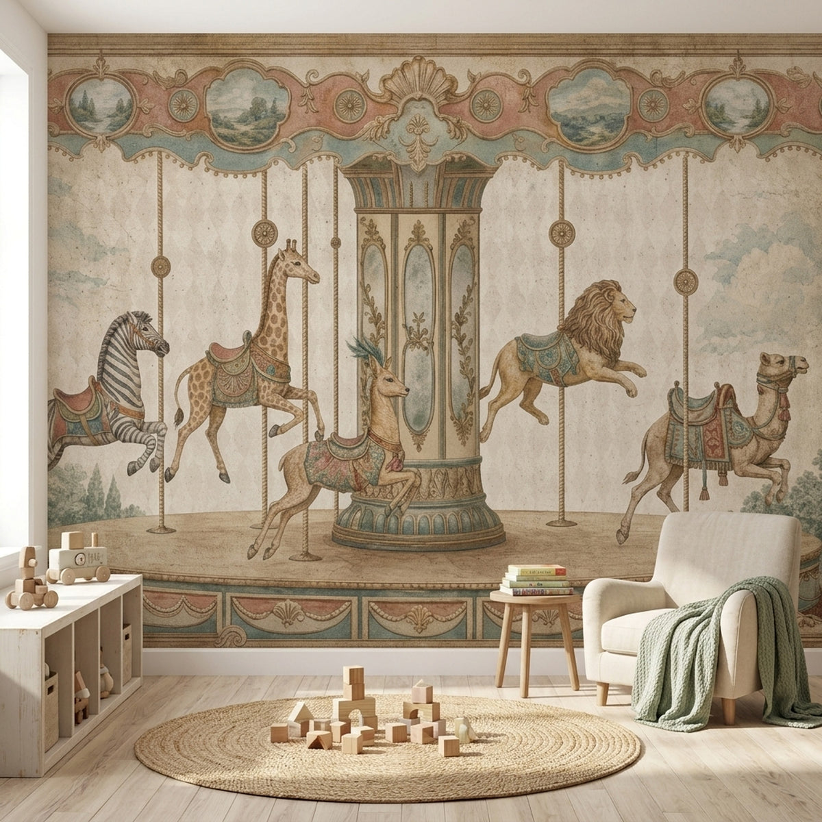 Vintage Carousel Wallpaper Ornate Fairground Wall Mural