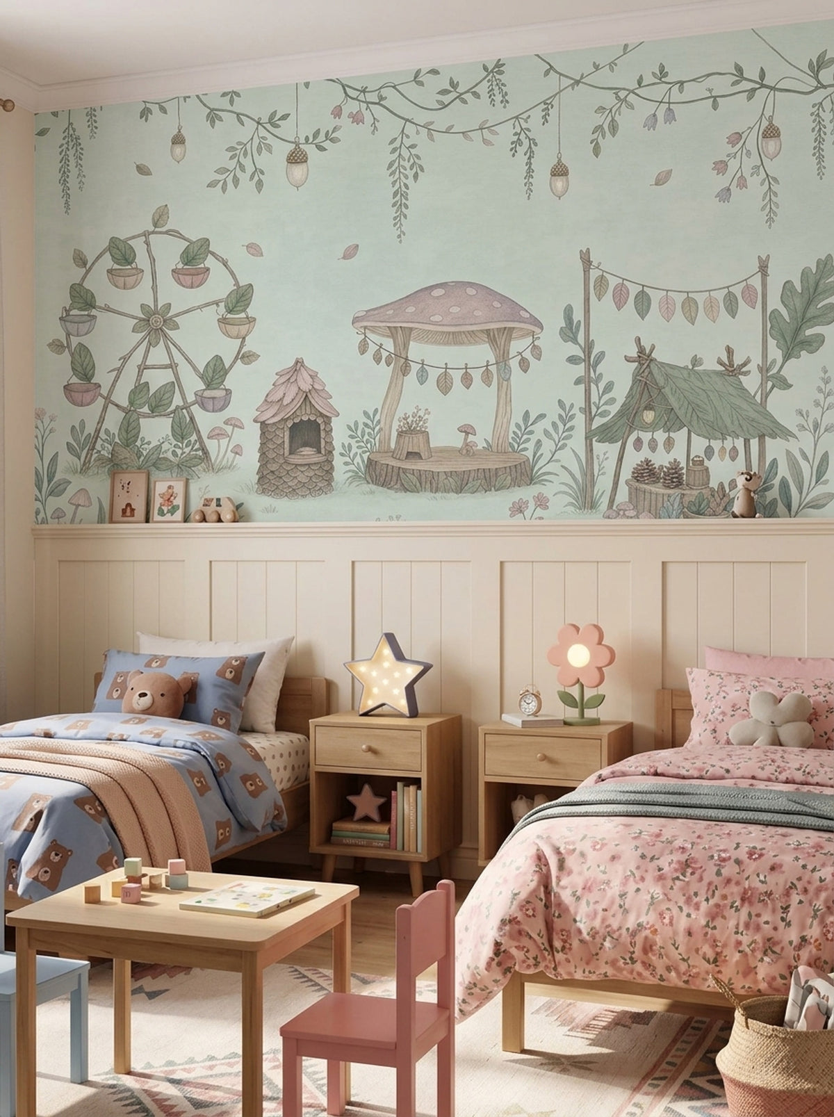 Whimsical Woodland Mushrooms Wallpaper Fairy Garden Wall Mural