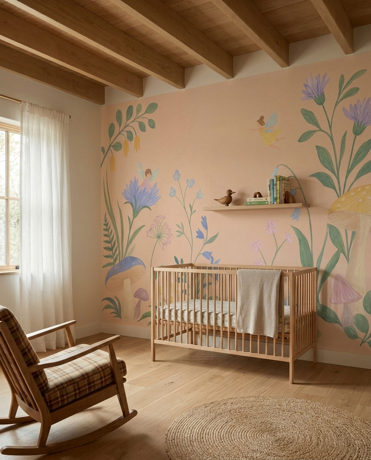 Fairy Garden Wallpaper Watercolor Botanical Wall Mural