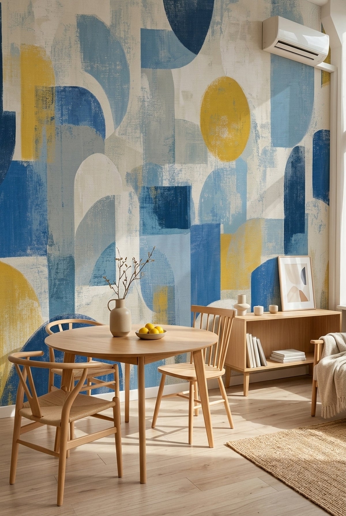 Abstract Geometric Shapes Wallpaper Mid Century Modern Wall Mural