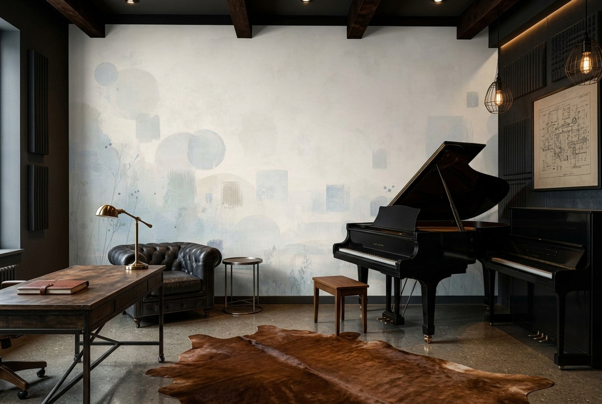 Abstract Geometric Shapes Wallpaper Watercolor Texture Wall Mural