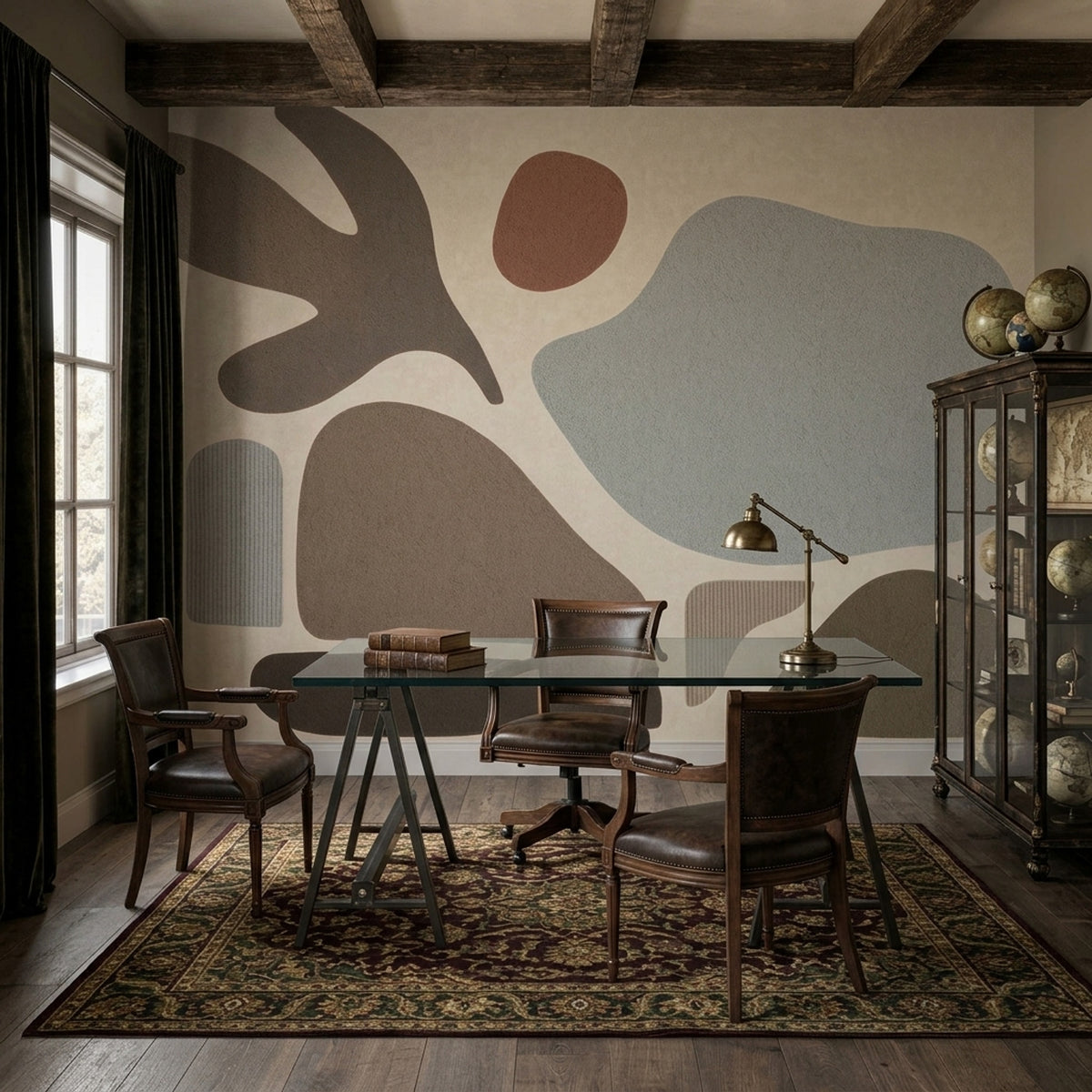 Organic Abstract Shapes Wallpaper Paper Texture Wall Mural
