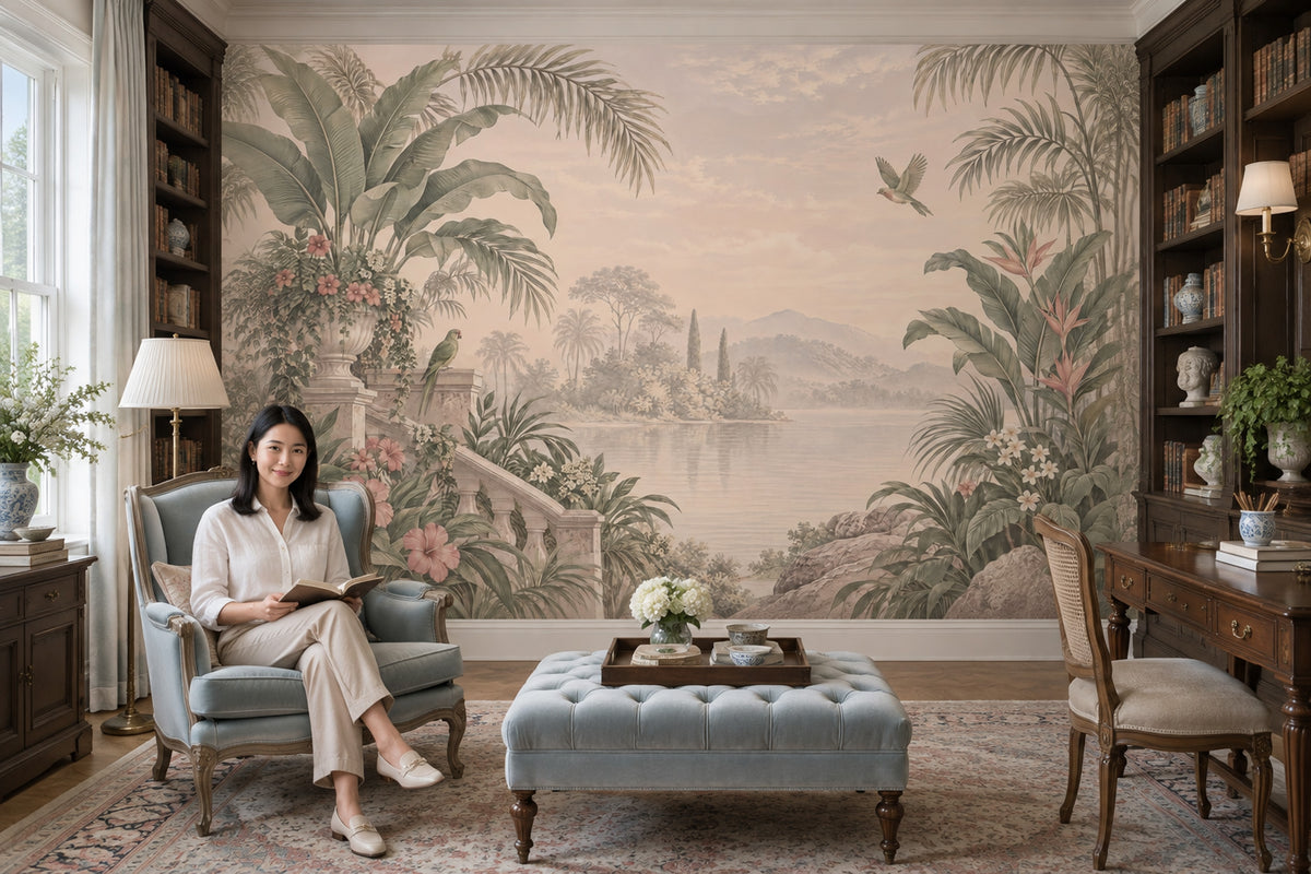 Tropical Birds Wallpaper Vintage Wall Mural