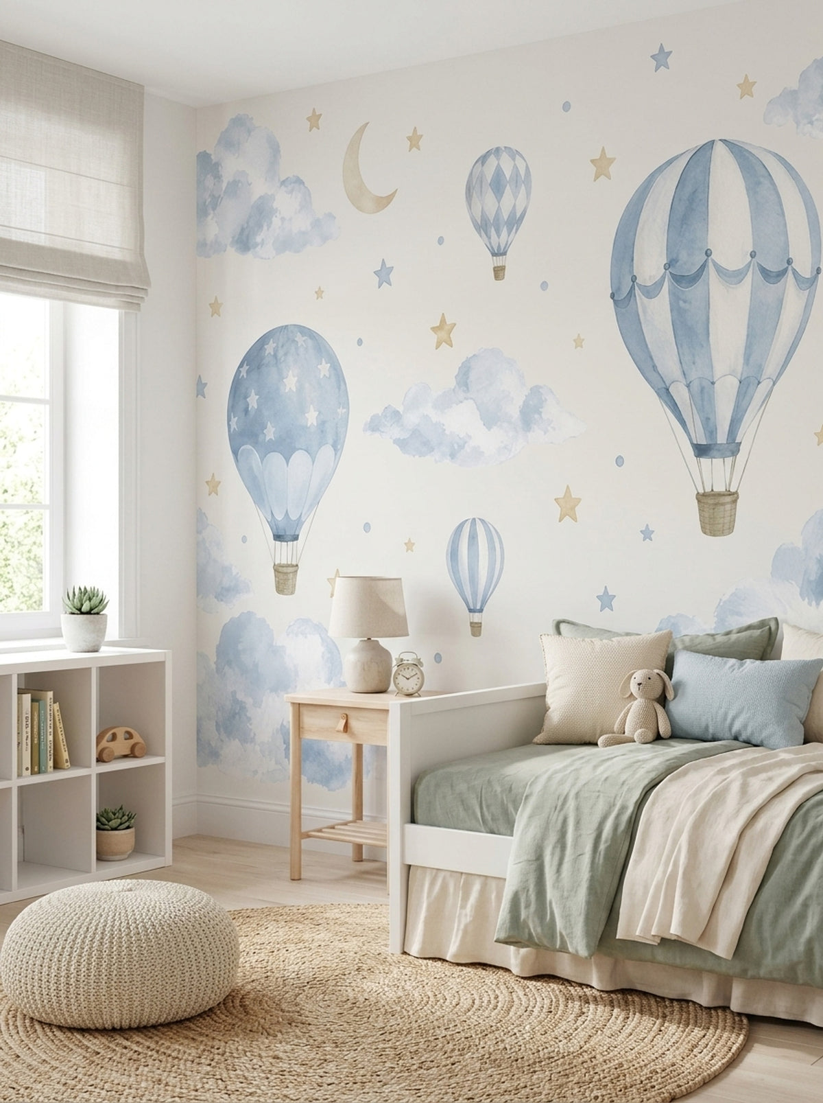 Watercolor Hot Air Balloons Wallpaper Pastel Sky Wall Mural