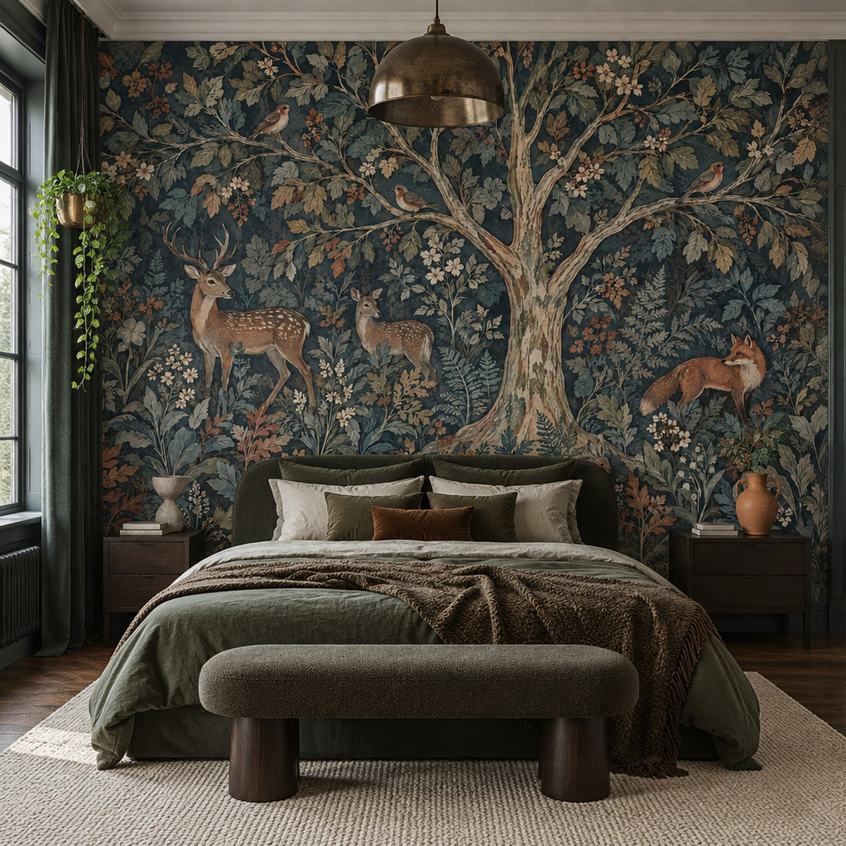 Forest Animals Wallpaper Dark Woodland Wall Mural