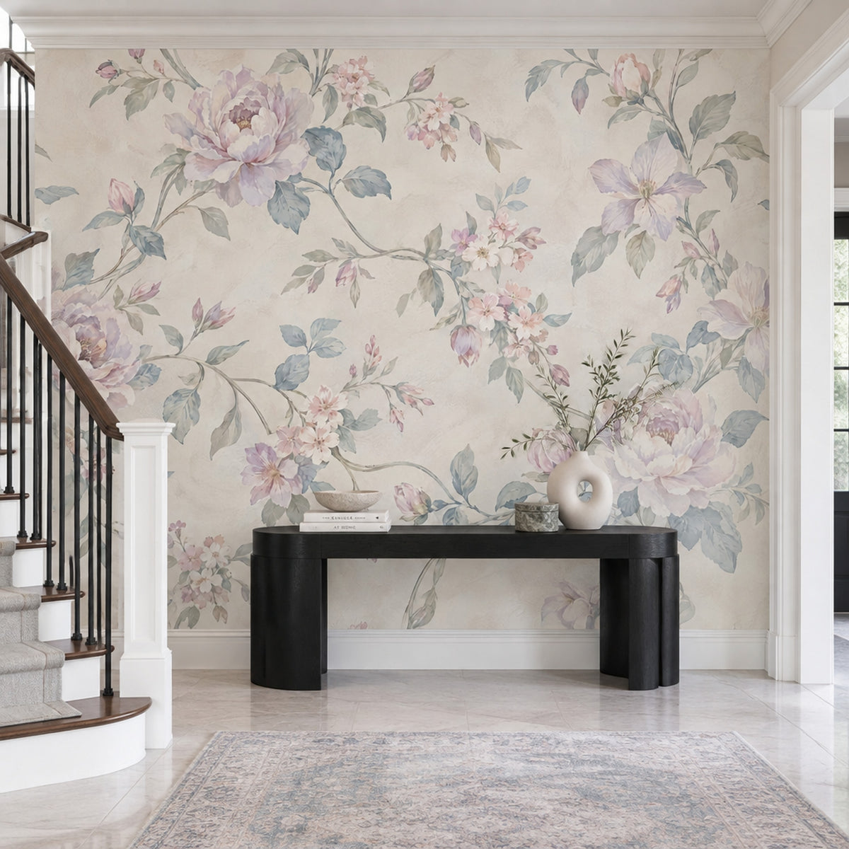 Pastel Peonies Wallpaper Watercolor Garden Wall Mural