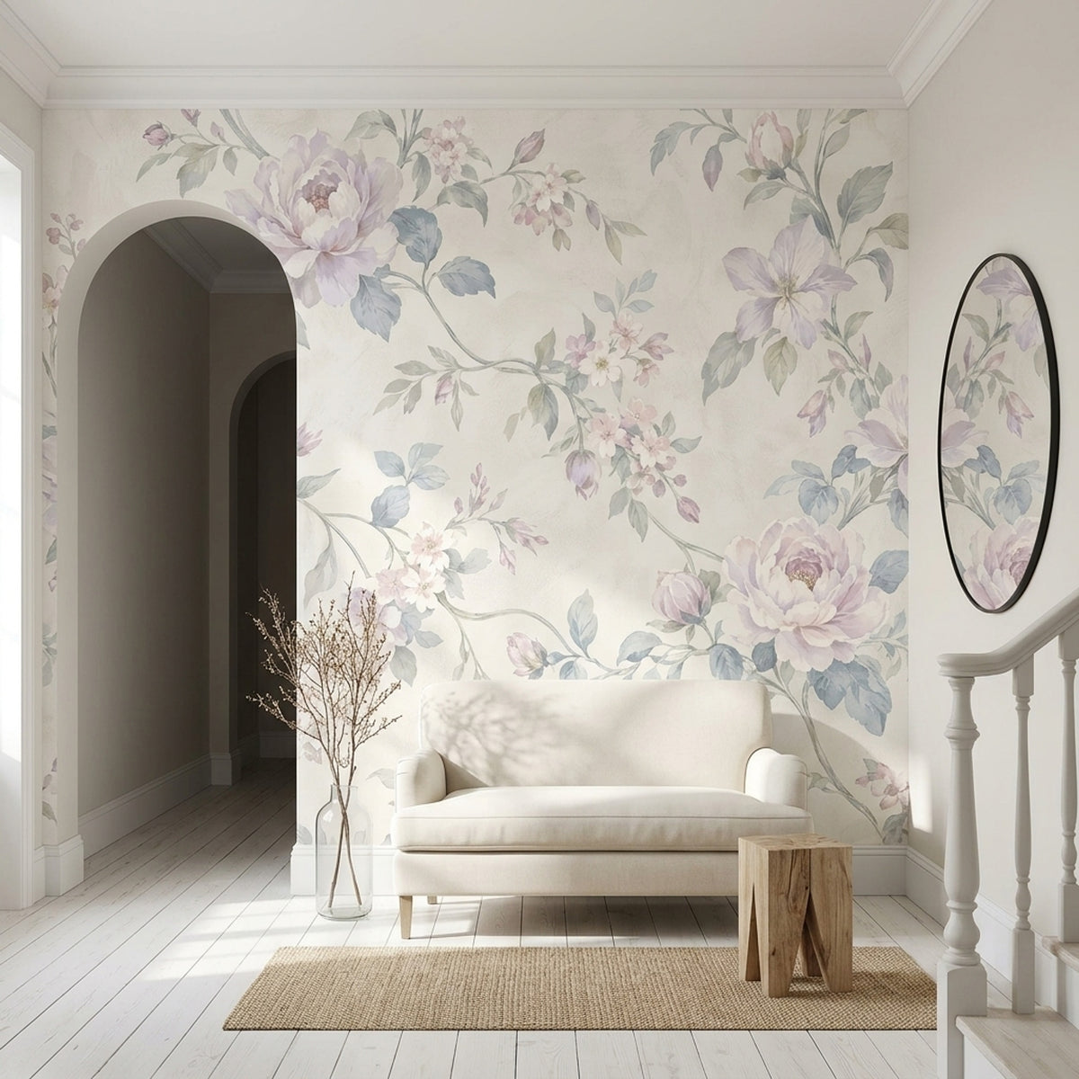 Pastel Peonies Wallpaper Watercolor Garden Wall Mural