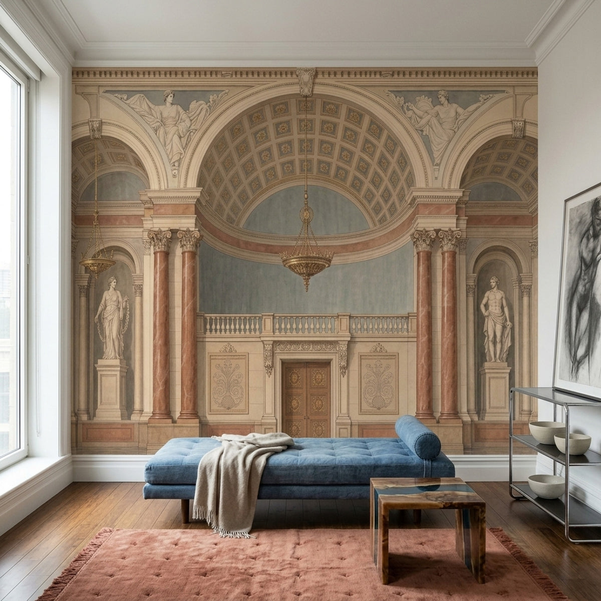 Palace Interior Wallpaper Neoclassical Arches Wall Mural