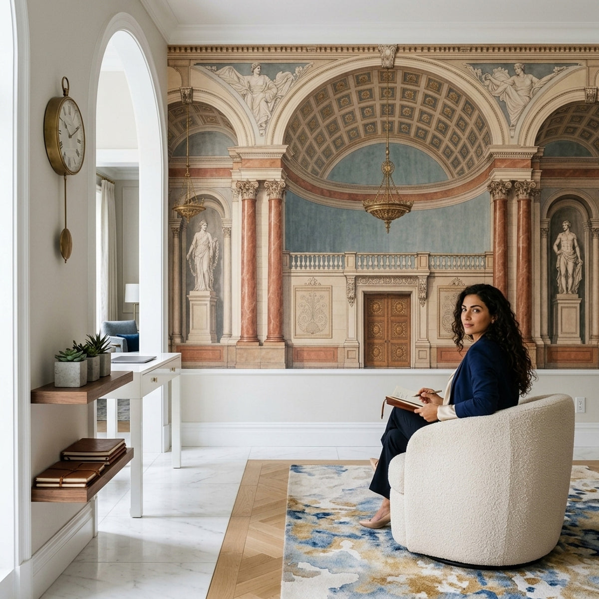 Palace Interior Wallpaper Neoclassical Arches Wall Mural