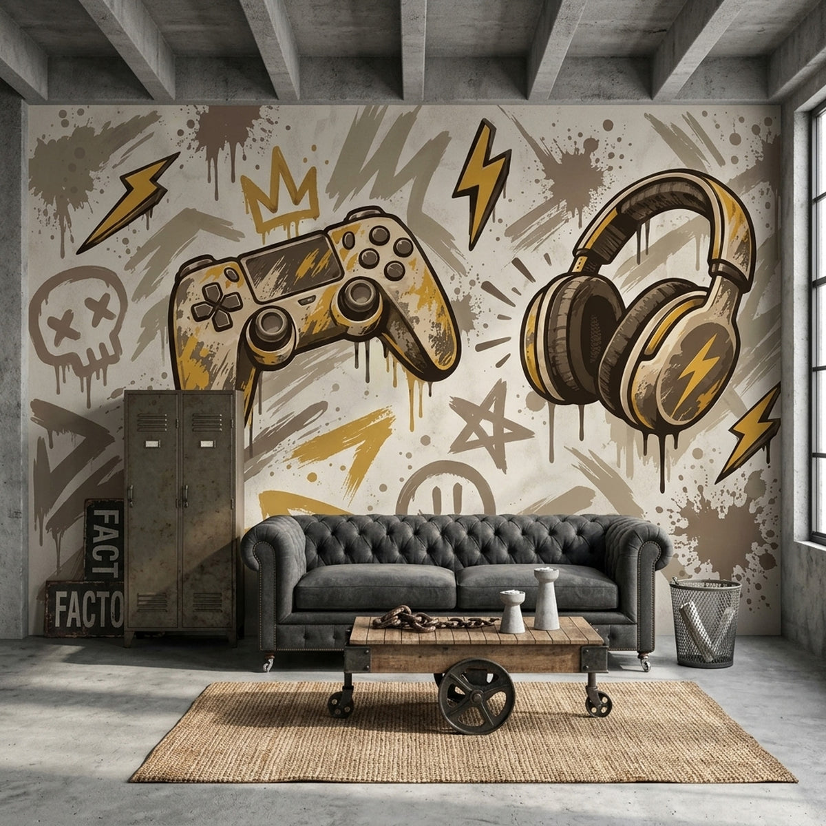 Gaming Controller Wallpaper Graffiti Street Art Wall Mural