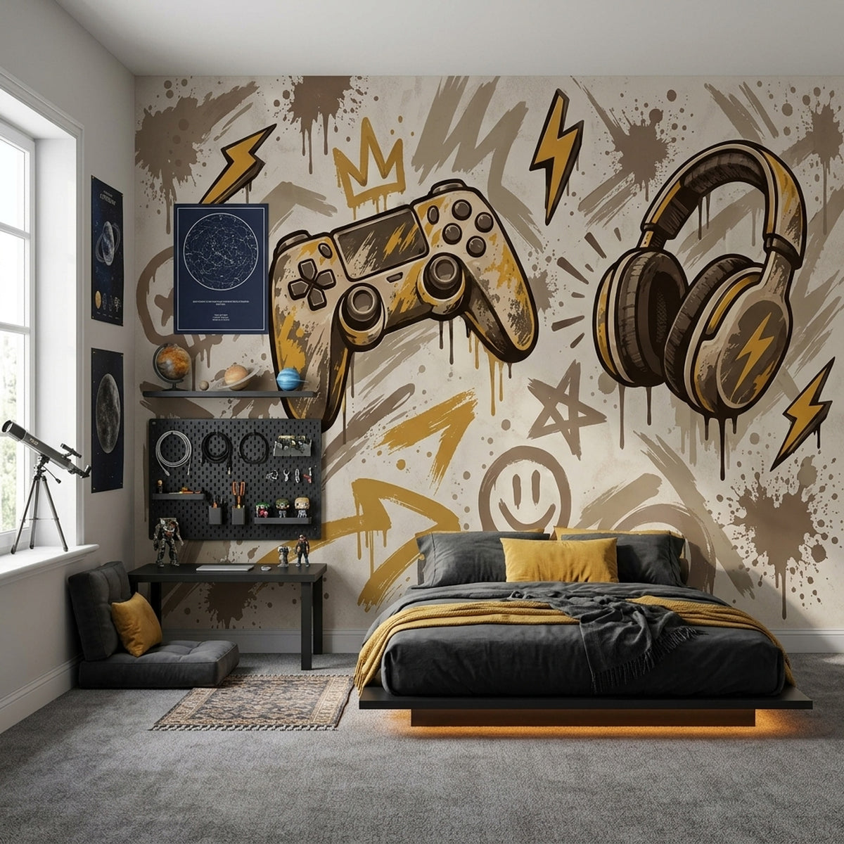 Gaming Controller Wallpaper Graffiti Street Art Wall Mural