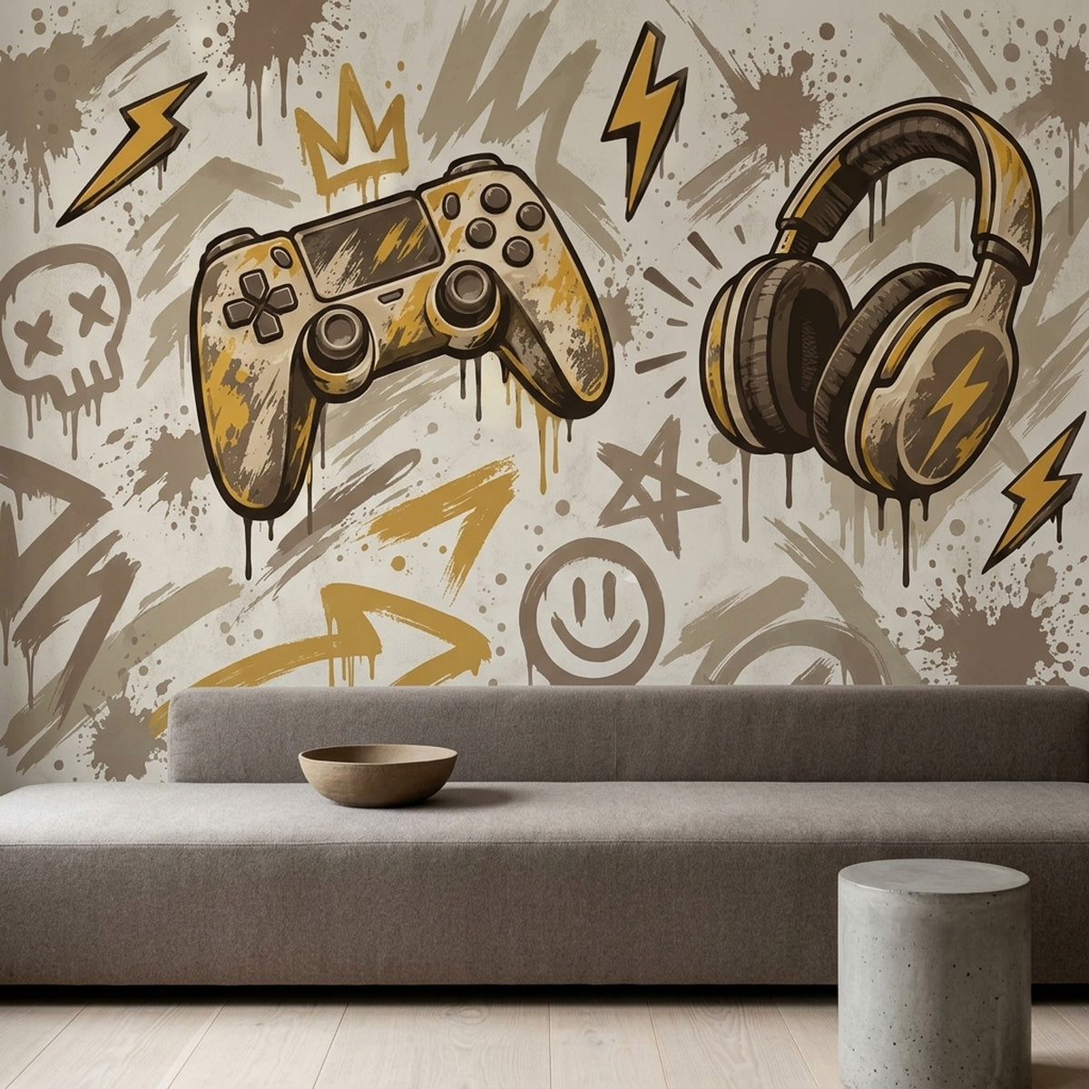 Gaming Controller Wallpaper Graffiti Street Art Wall Mural