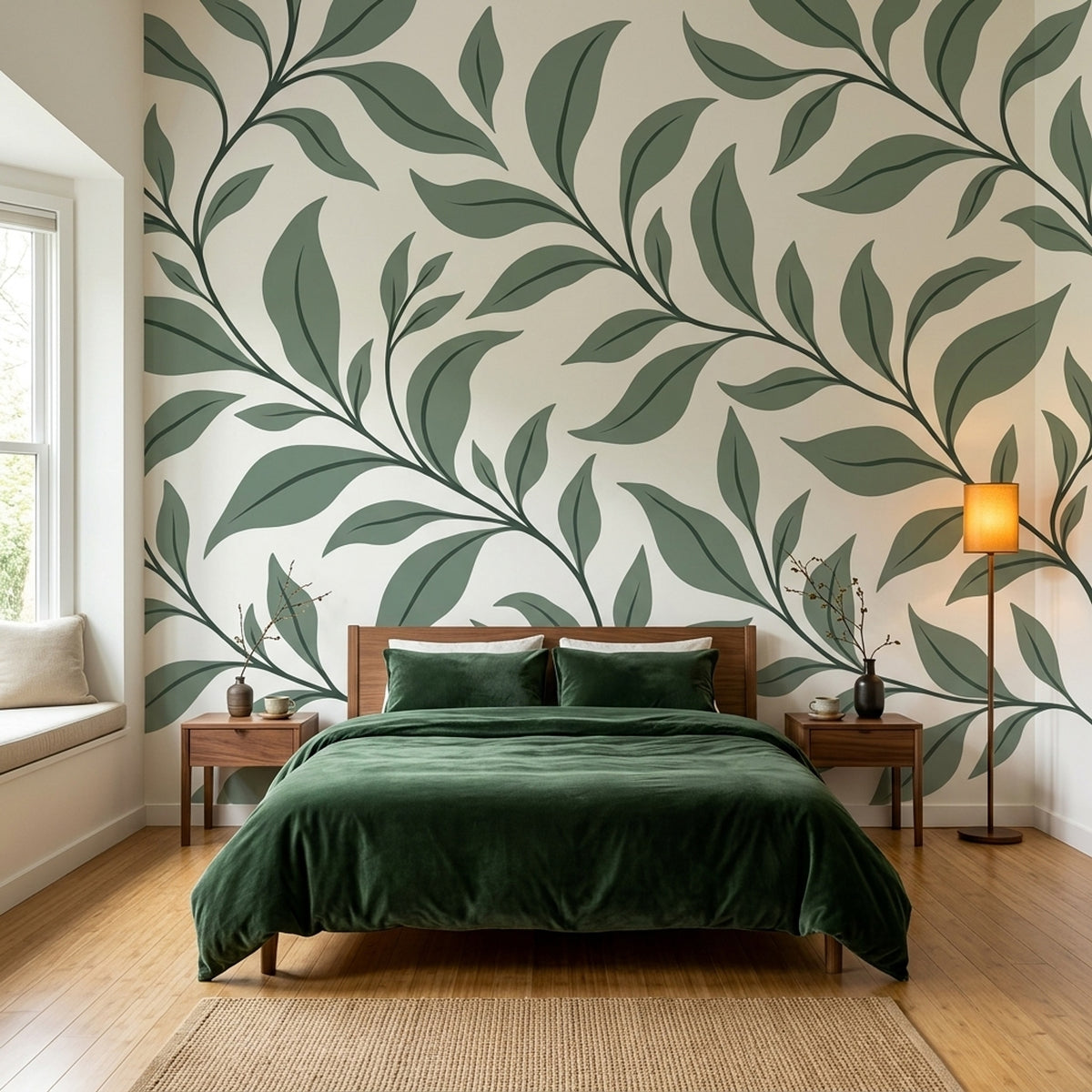 Trailing Vine Branches Wallpaper Minimal Botanical Wall Mural