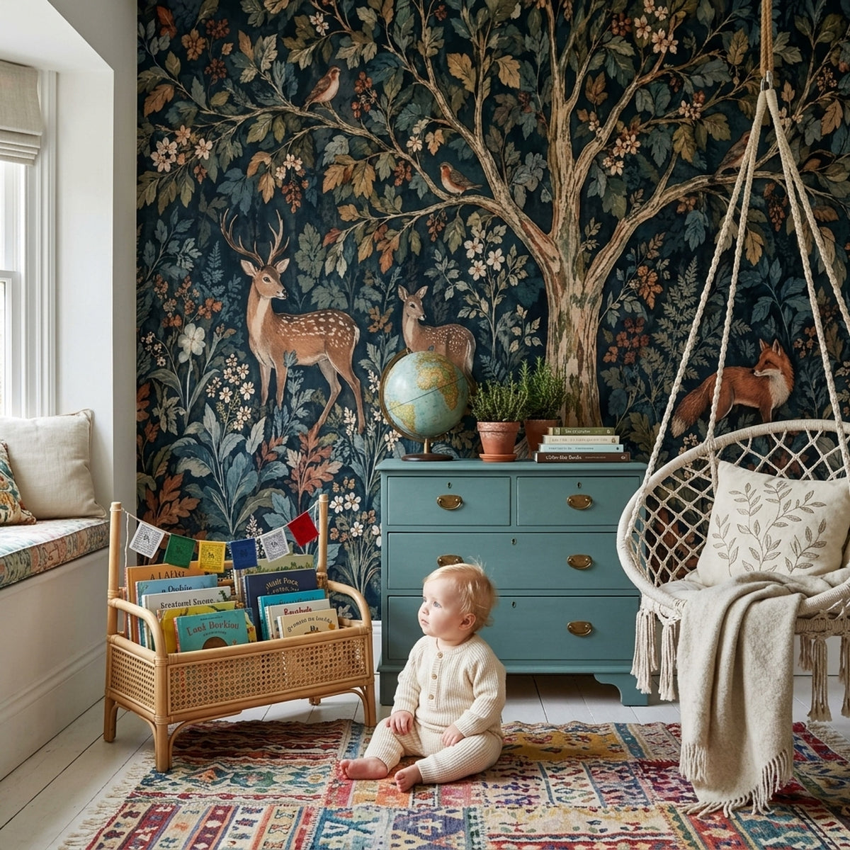 Forest Animals Wallpaper Dark Woodland Wall Mural