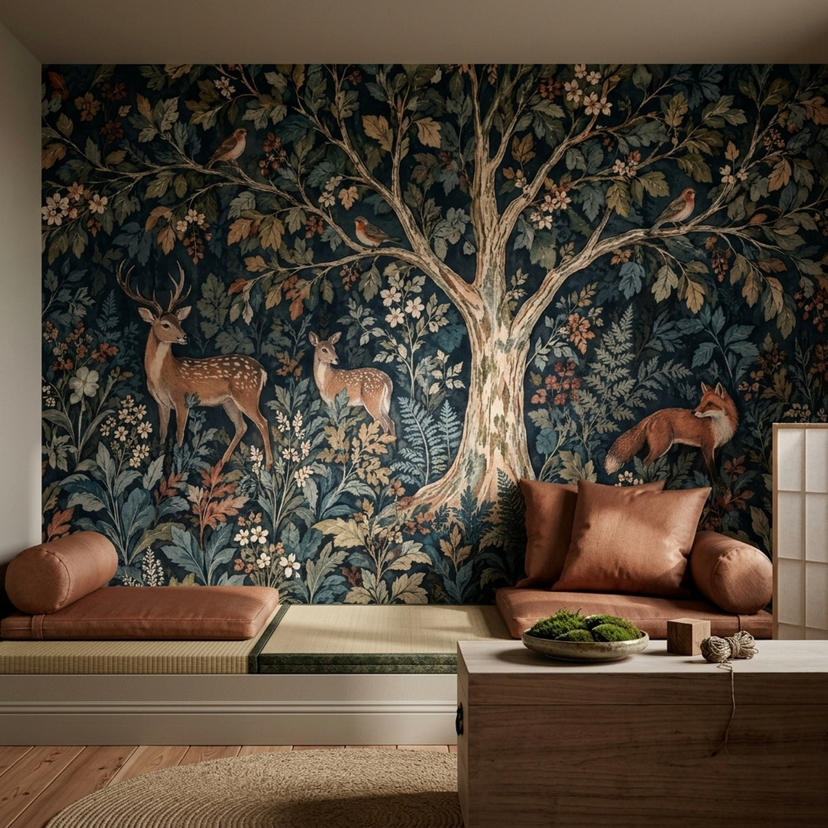 Forest Animals Wallpaper Dark Woodland Wall Mural