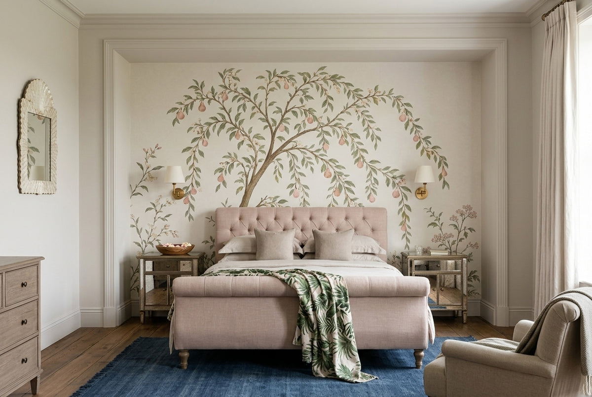Pear Tree Wallpaper Chinoiserie Garden Wall Mural