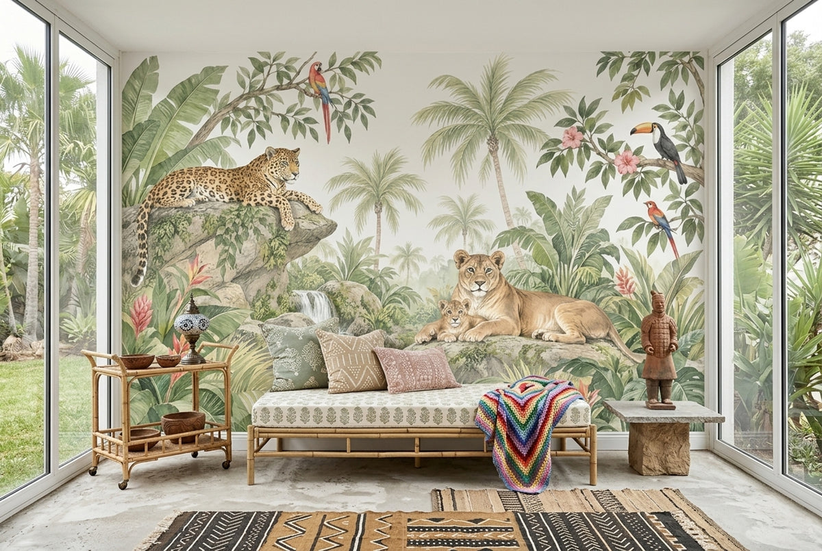 Tropical Birds Wallpaper Jungle Wildlife Wall Mural