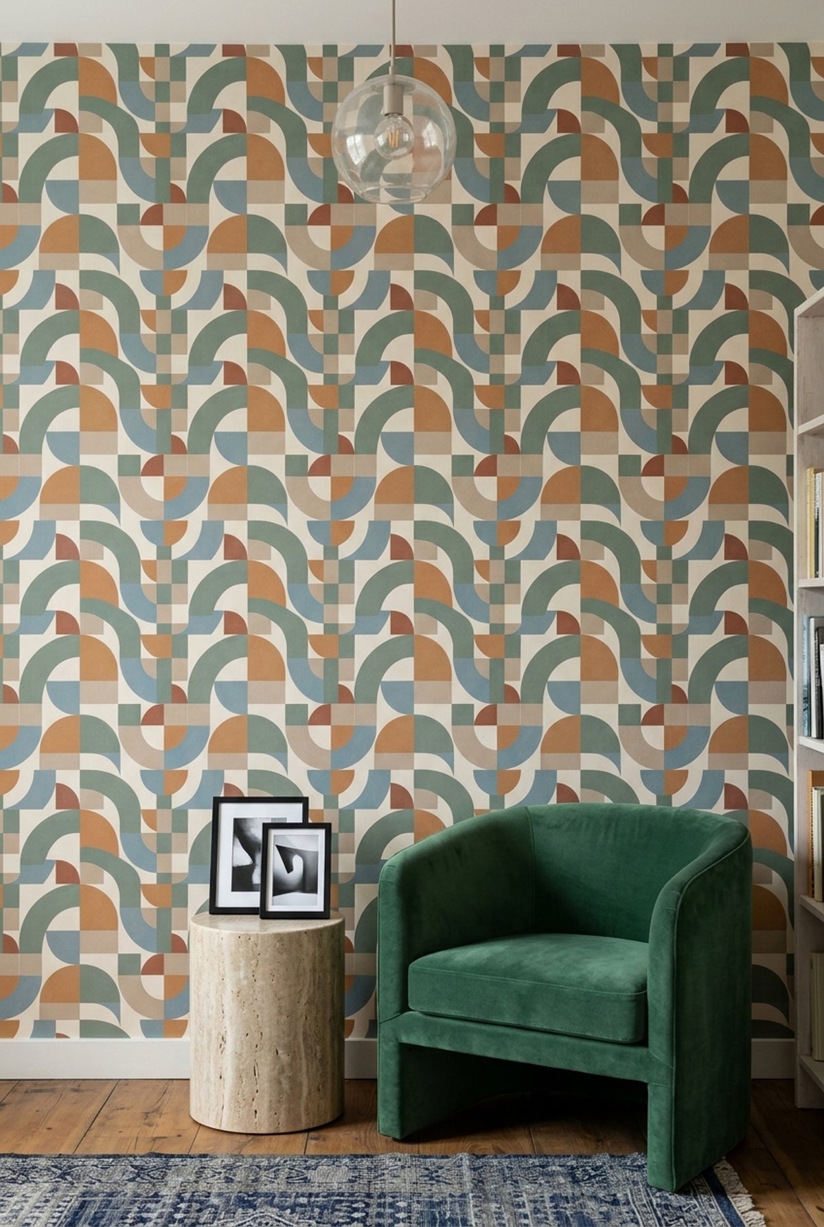 Geometric Shapes Wallpaper Mid Century Modern Pastel