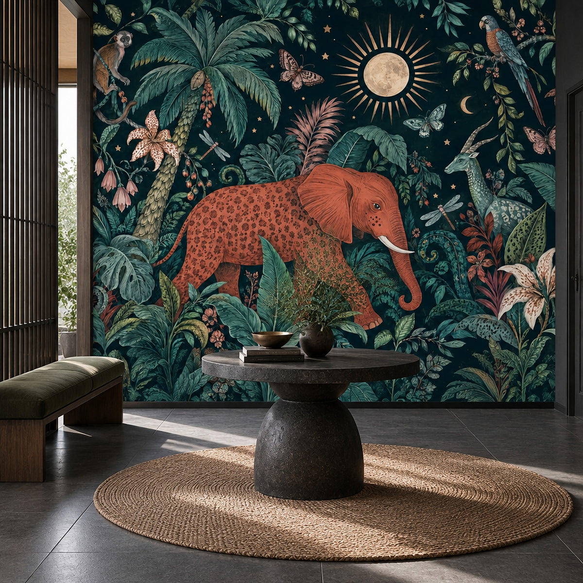 Vintage Jungle Animals Wallpaper Maximalist Tropical Wall Mural