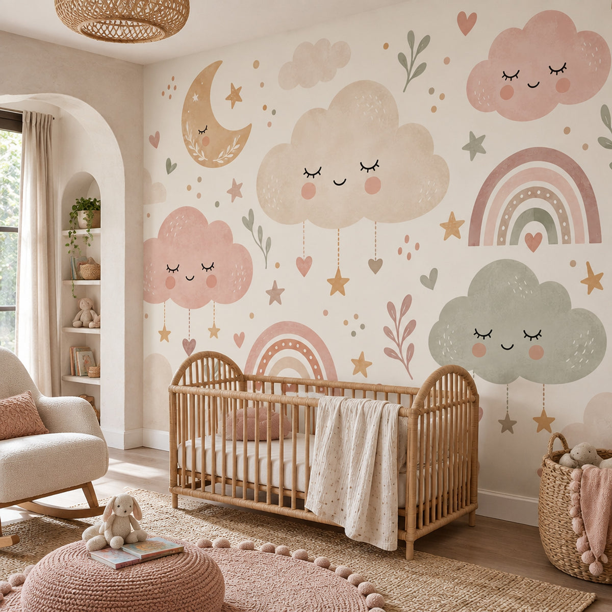 Sleepy Clouds Wallpaper Pastel Sky Wall Mural