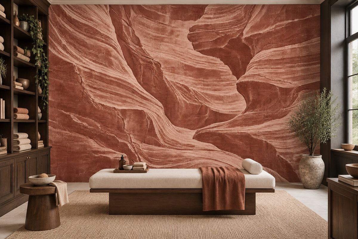 Canyon Rock Texture Wallpaper Terracotta Layers Wall Mural