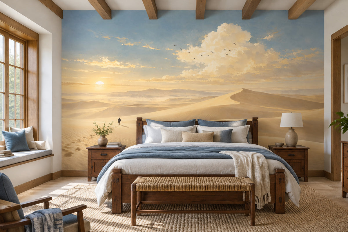 Desert Sand Dunes Wallpaper Sunset Sky Wall Mural