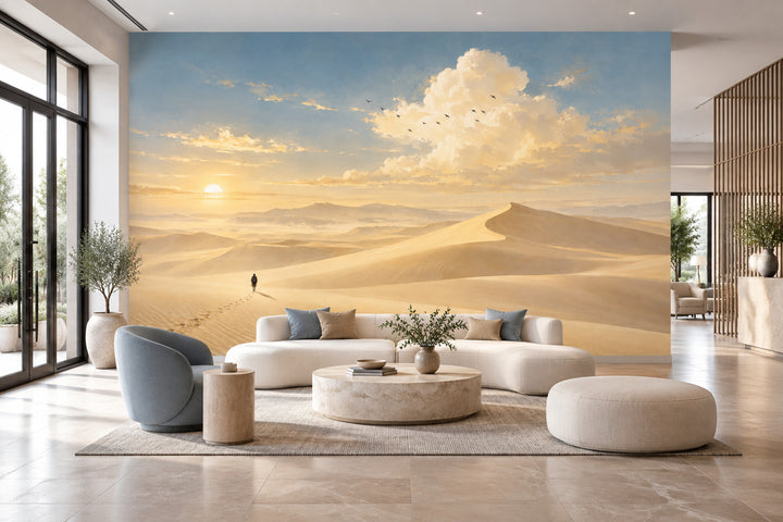 Desert Sand Dunes Wallpaper Sunset Sky Wall Mural