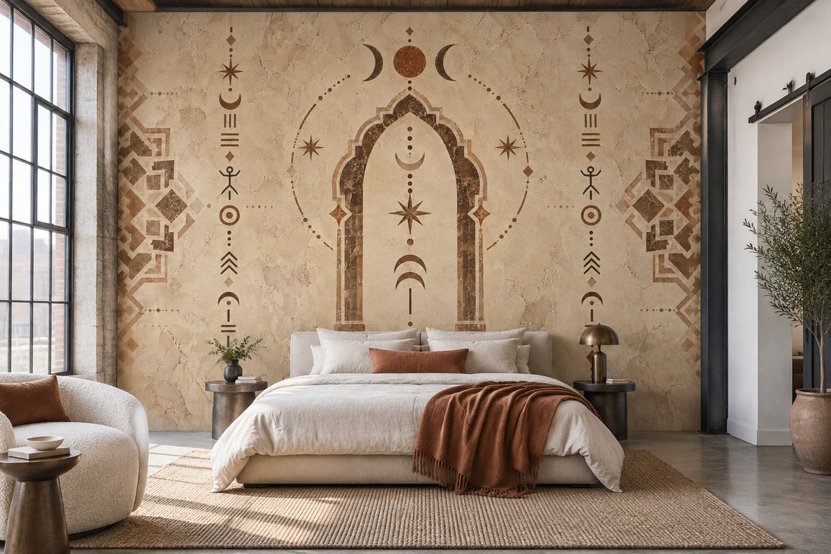 Moroccan Arch Wallpaper Celestial Geometric Wall Mural