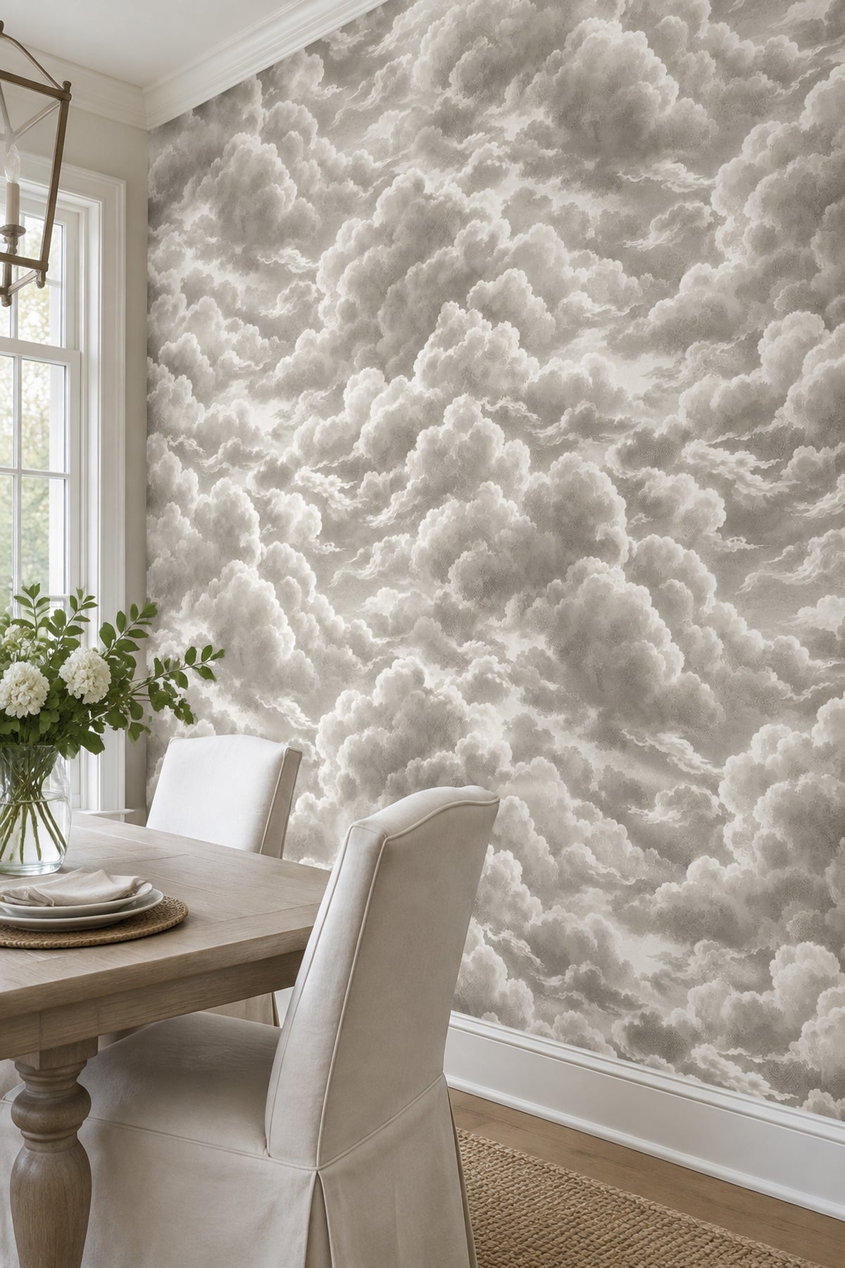 Cloudscape Wallpaper Vintage Gray Sky