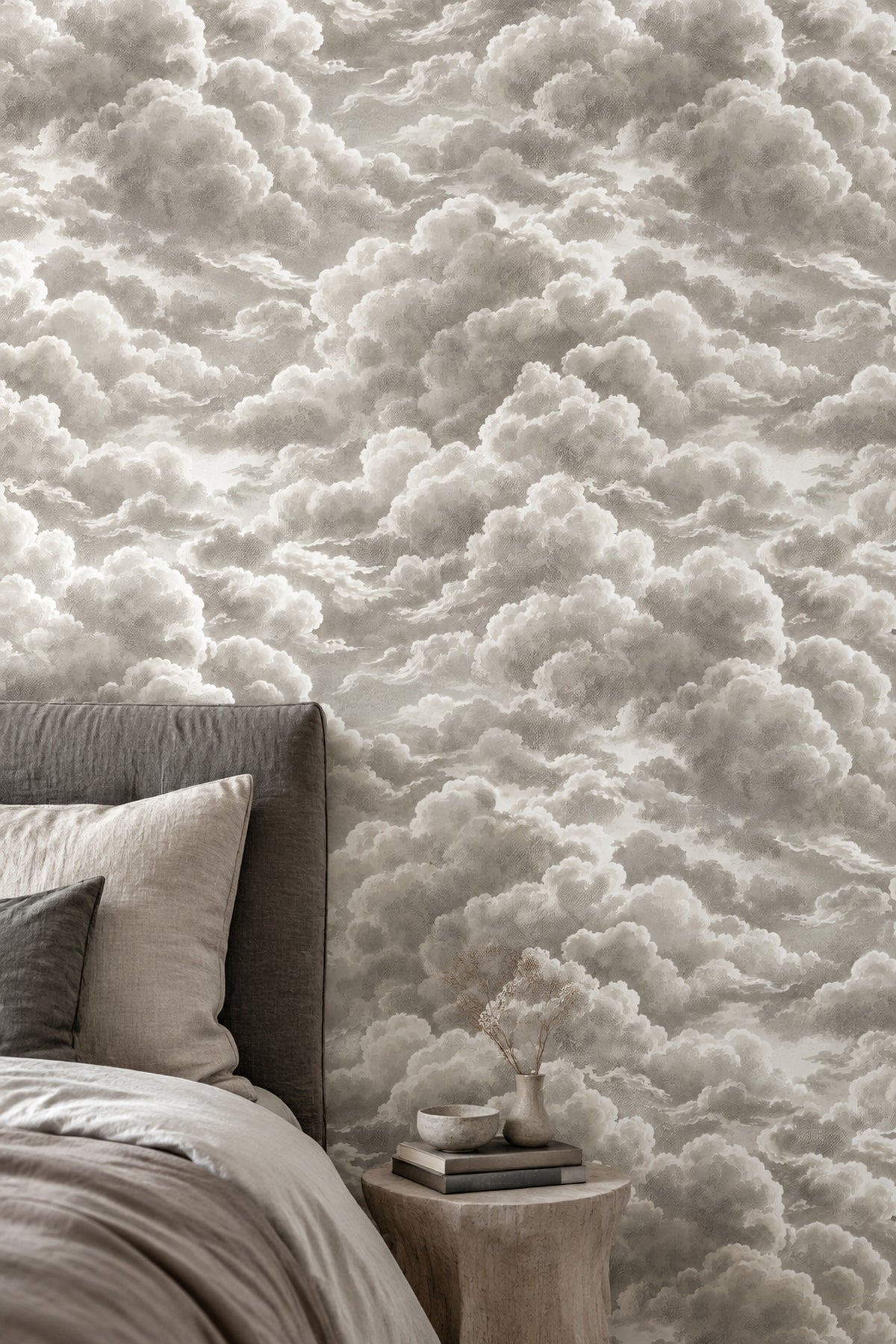 Cloudscape Wallpaper Vintage Gray Sky