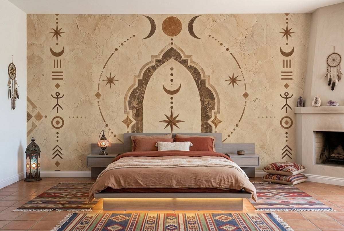 Moroccan Arch Wallpaper Celestial Geometric Wall Mural
