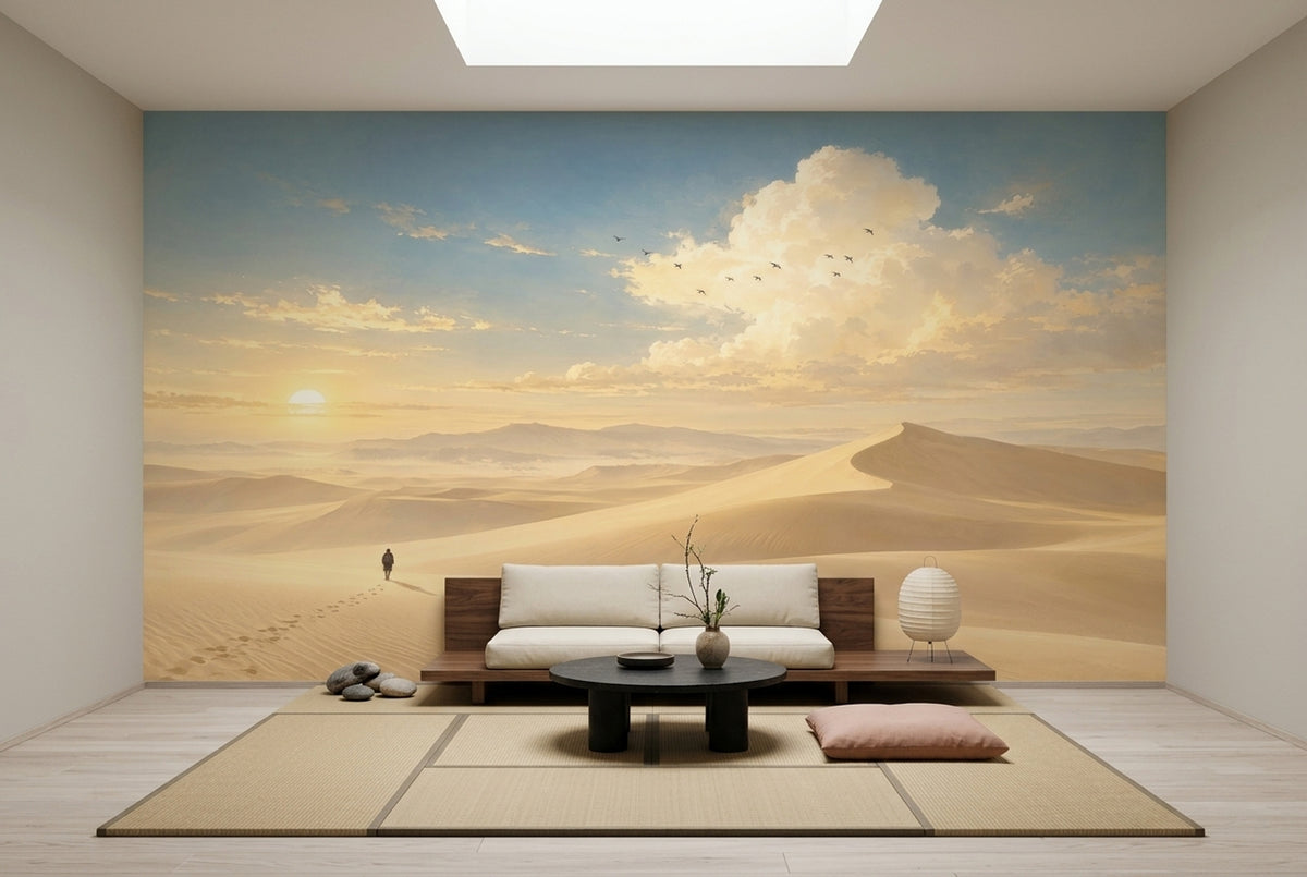 Desert Sand Dunes Wallpaper Sunset Sky Wall Mural