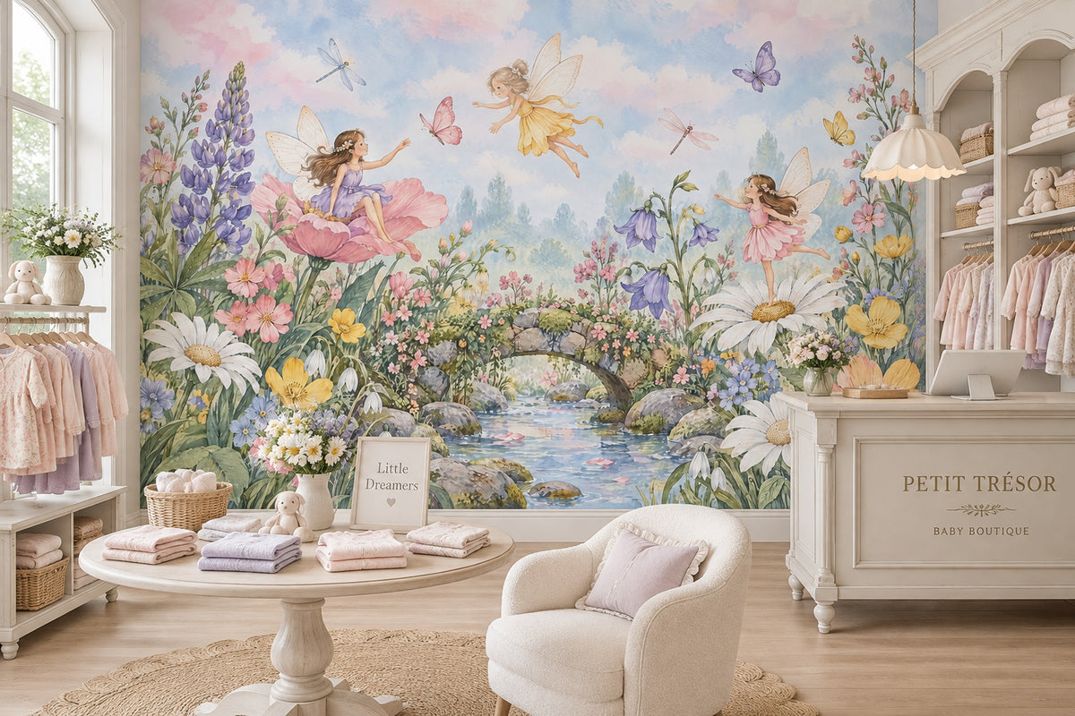 Fairy Garden Wallpaper Watercolor Storybook Wall Mural