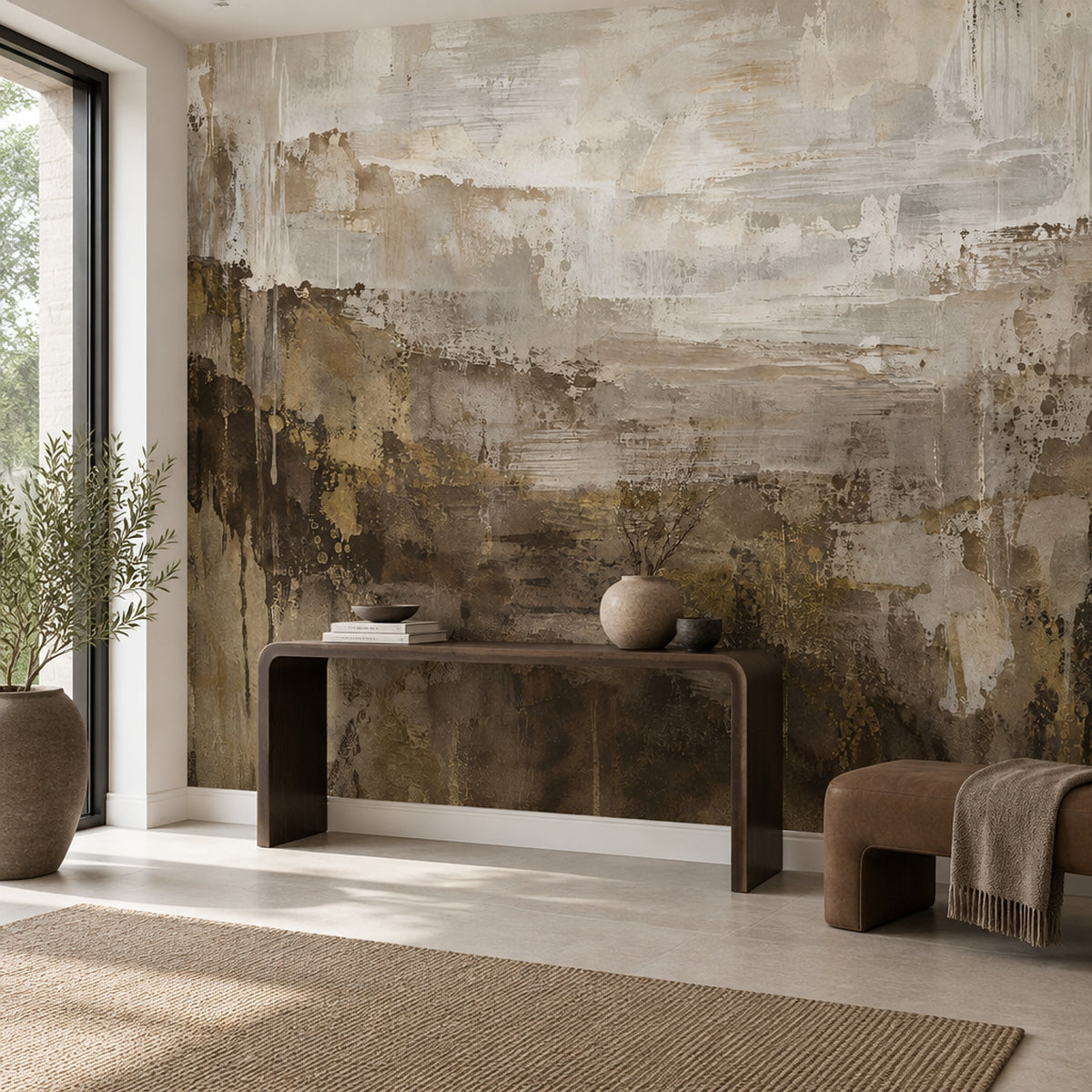 Textured Paint Drips Wallpaper Distressed Industrial Wall Mural