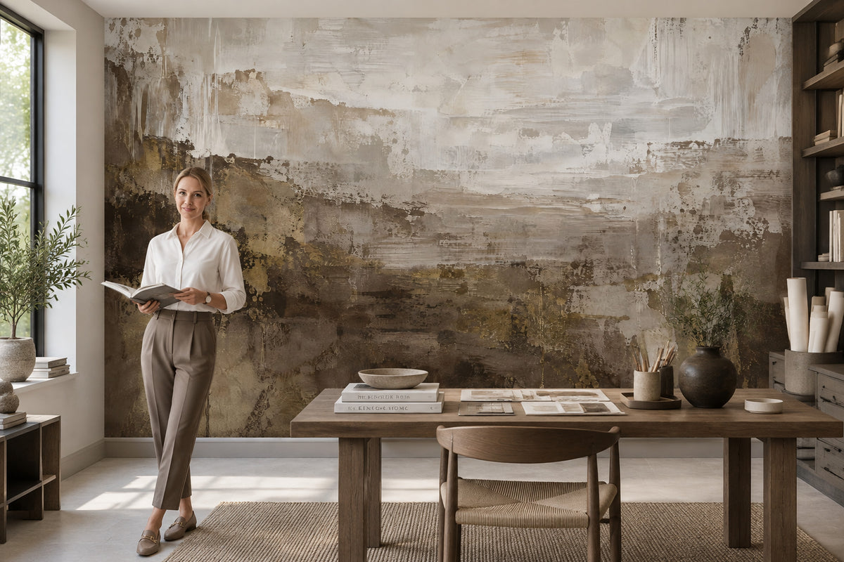Textured Paint Drips Wallpaper Distressed Industrial Wall Mural