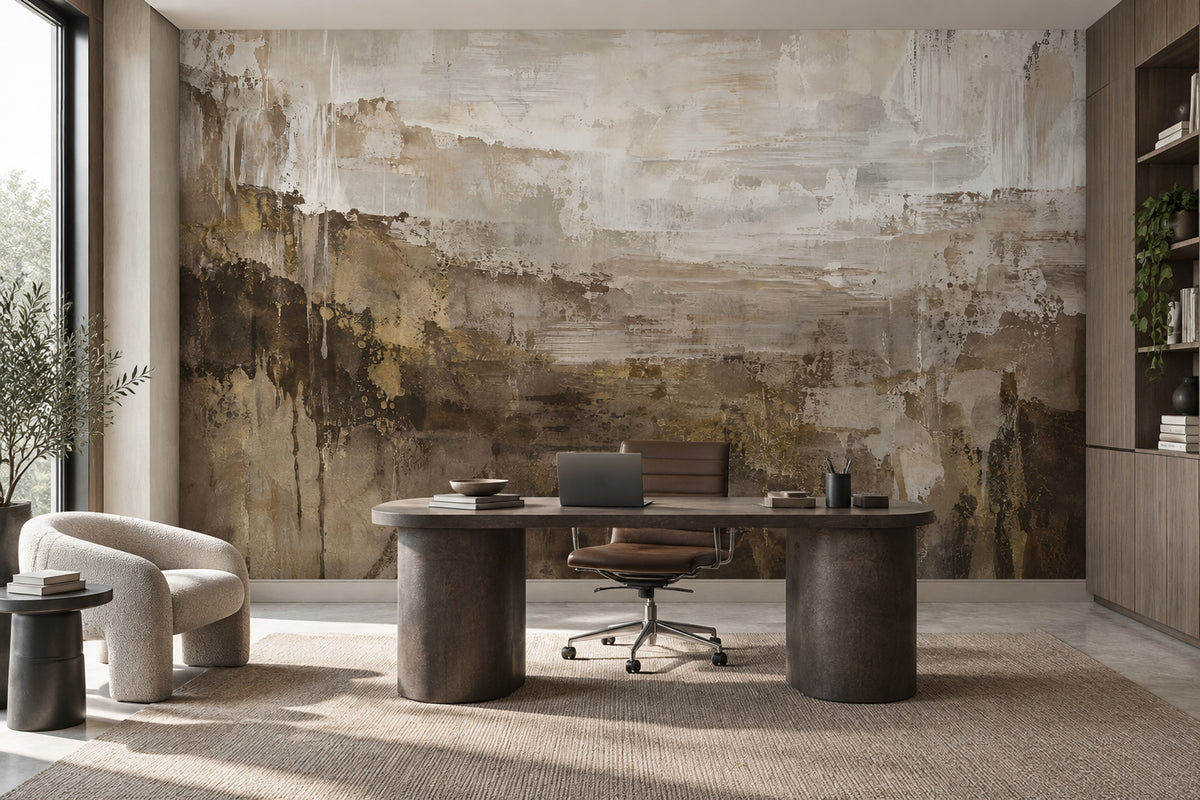 Textured Paint Drips Wallpaper Distressed Industrial Wall Mural