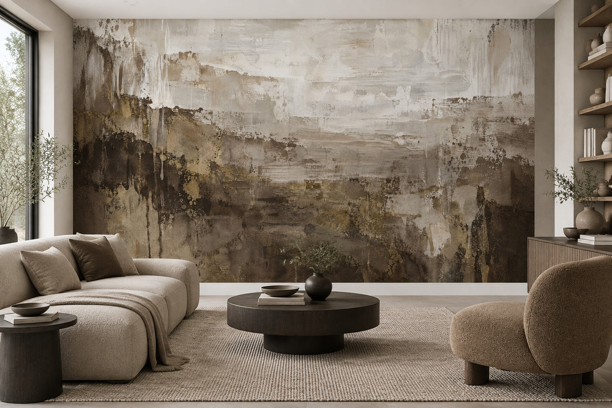 Textured Paint Drips Wallpaper Distressed Industrial Wall Mural