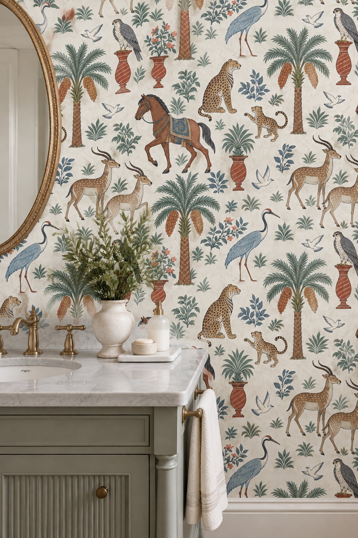 Cheetahs And Gazelles Wallpaper Exotic Garden Ivory